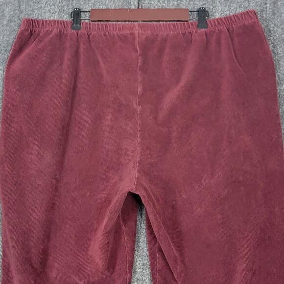 Lands End Pants Womens 3XP 24 - 26 Burgundy Corduroy Elastic Waist Pull-On - Picture 9 of 13